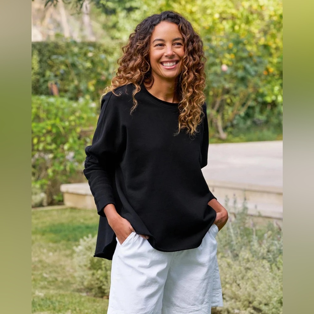 Frank & Eileen - Anna Long-Sleeve Capelet Triple Terry Crewneck